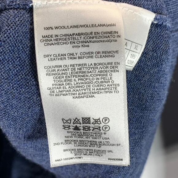 BROOKS BROTHERS Men's Blue Quarter-Zip Saxxon Wool Pullover Sweater SZ XL - Picture 9 of 10